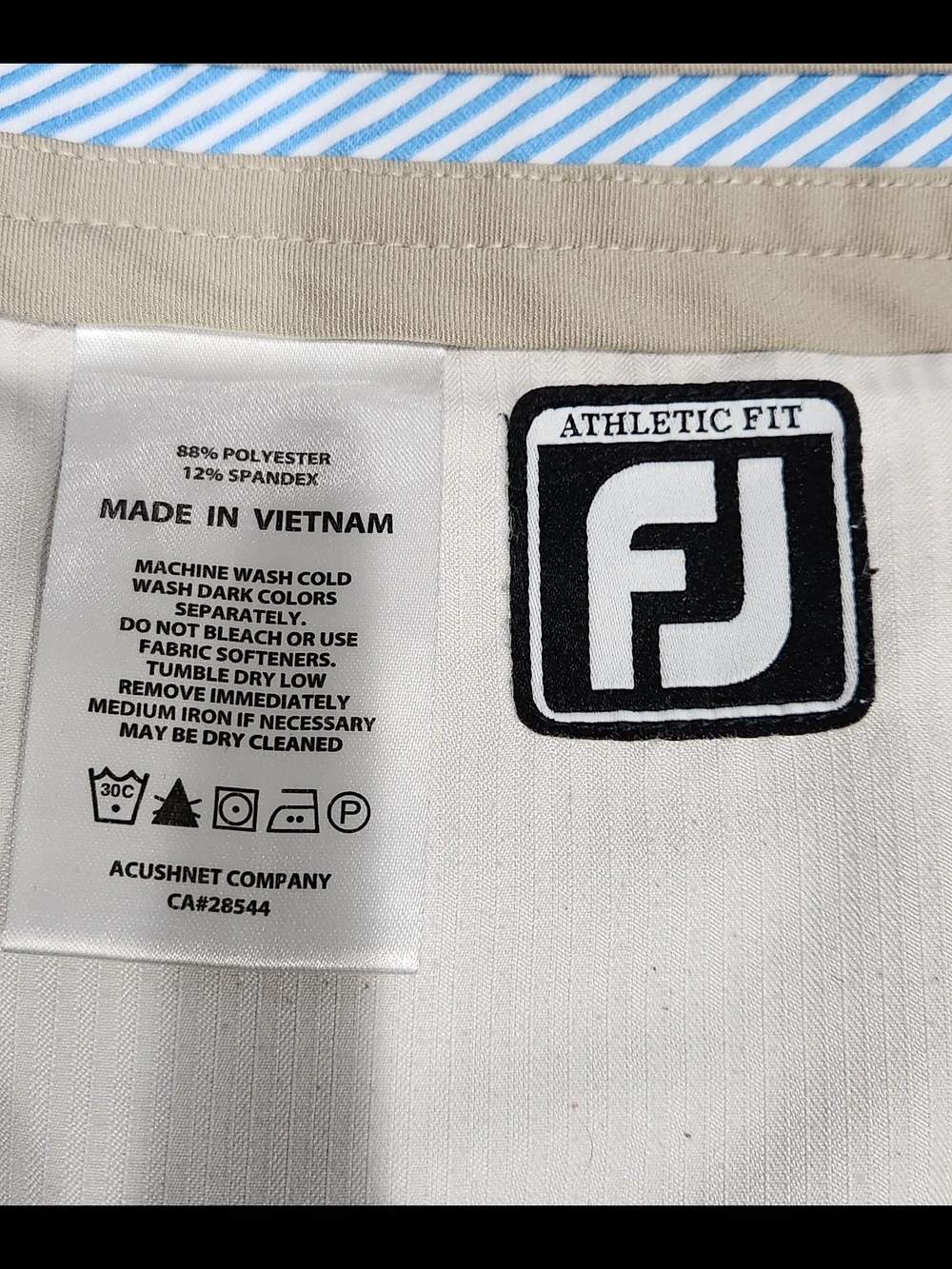 FootJoy Men’s Beige Performance Golf Shorts